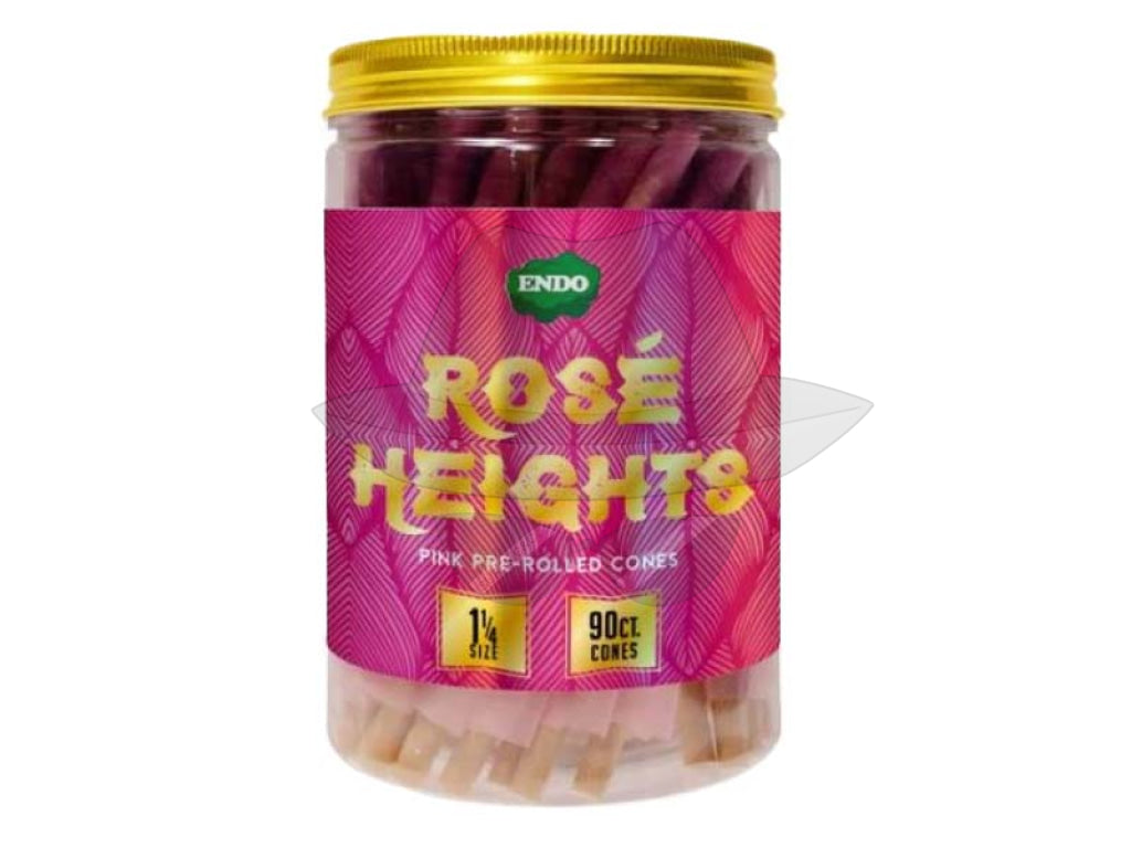 Endo Rose Heights Premium Pink Cones 11/4 90Ct Rolling Papers