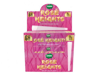 Endo Rose Heights Premium Pink Cones (24 Count Display) Rolling Papers