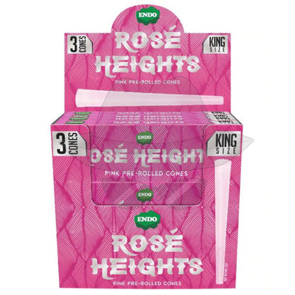 Endo Rose Heights Premium Pink Cones (24 Count Display) Rolling Papers