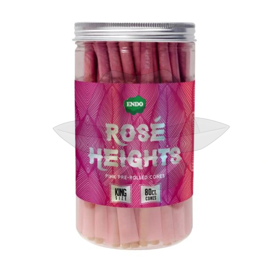 Endo Rose Heights Premium Pink Cones King 80Ct Rolling Papers