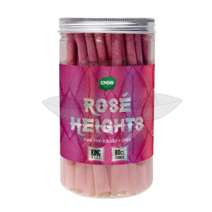 Endo Rose Heights Premium Pink Cones King 80Ct Rolling Papers