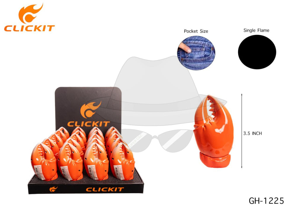 Gh-1225 Clickit Lobster Claw Lighter -20Ct