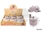 Grz23022 - Iridescent 4Part Grinder W. Handle 6Ct