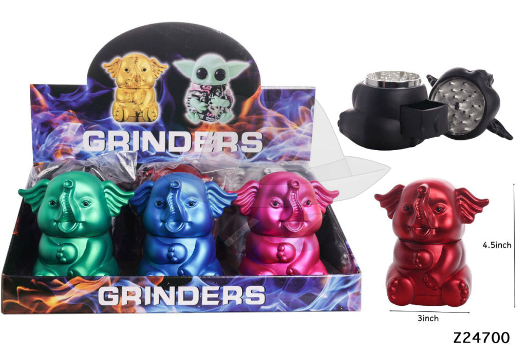 Grz24700 Elephant Zinc Grinder-6Ct Grinder