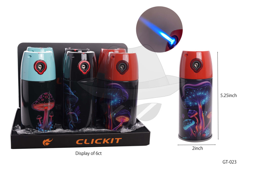 Gt - 023 Mushroom Spray Can Torch Lighter - 6Ct Lighter