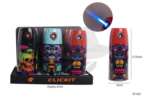 Gt - 025 Skull Spray Can Torch Lighter - 6Ct Lighter