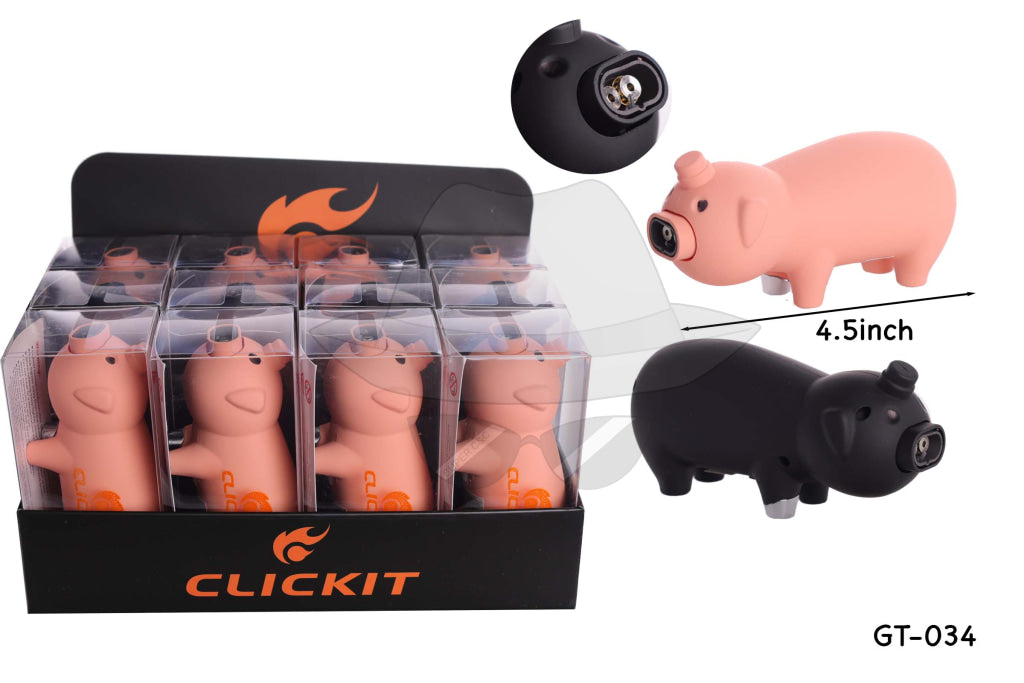 Gt-034 Double Torch Large Pig Lighter-12Ct Lighter