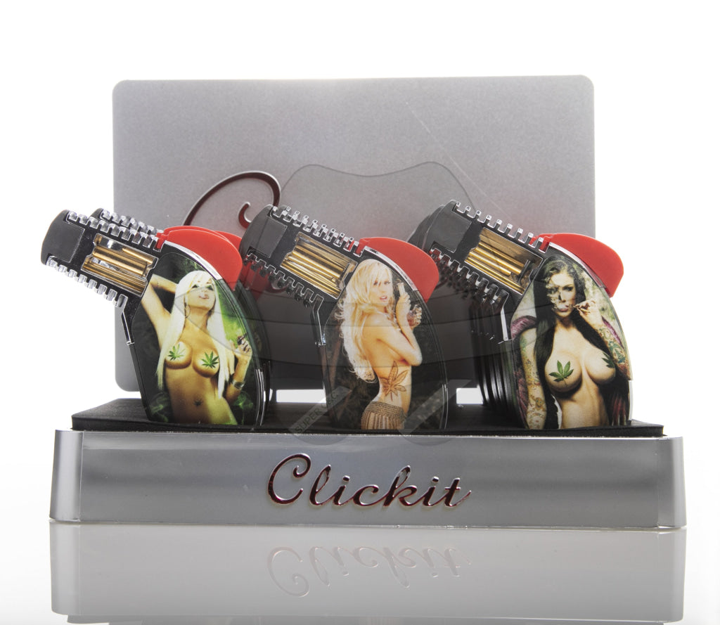 Gt016C Clickit Lady Torch Display Of 15Pc Lighter