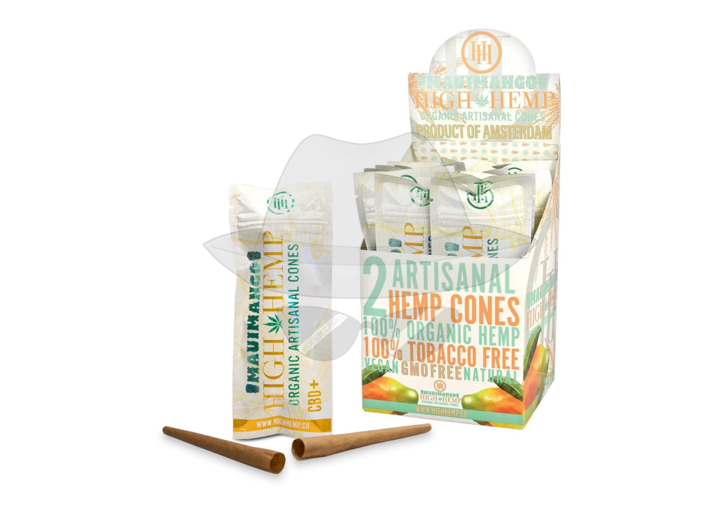 High Hemp Cones 2Pk - 15Ct Maui Mango / 18.75 Rolling Papers