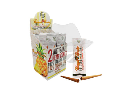 High Hemp Cones 2Pk - 15Ct Pineapple Paradise / 18.75 Rolling Papers
