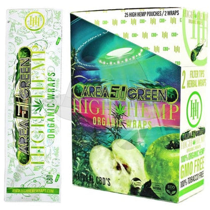 High Hem Organic Wraps Green Apple Rolling Papers
