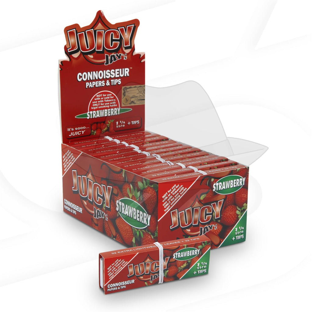 Juicy Jay’s 1.25 Connoisseur Paper & Tips Strawberry Rolling Papers