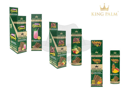 King Palm 2Pk Hemp Wraps 15Ct Display Rolling Papers