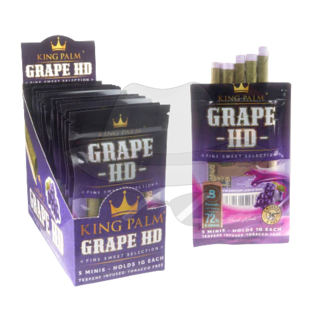 King Palm 5 Minis / 15 Per Box Grape Hd Rolling Papers