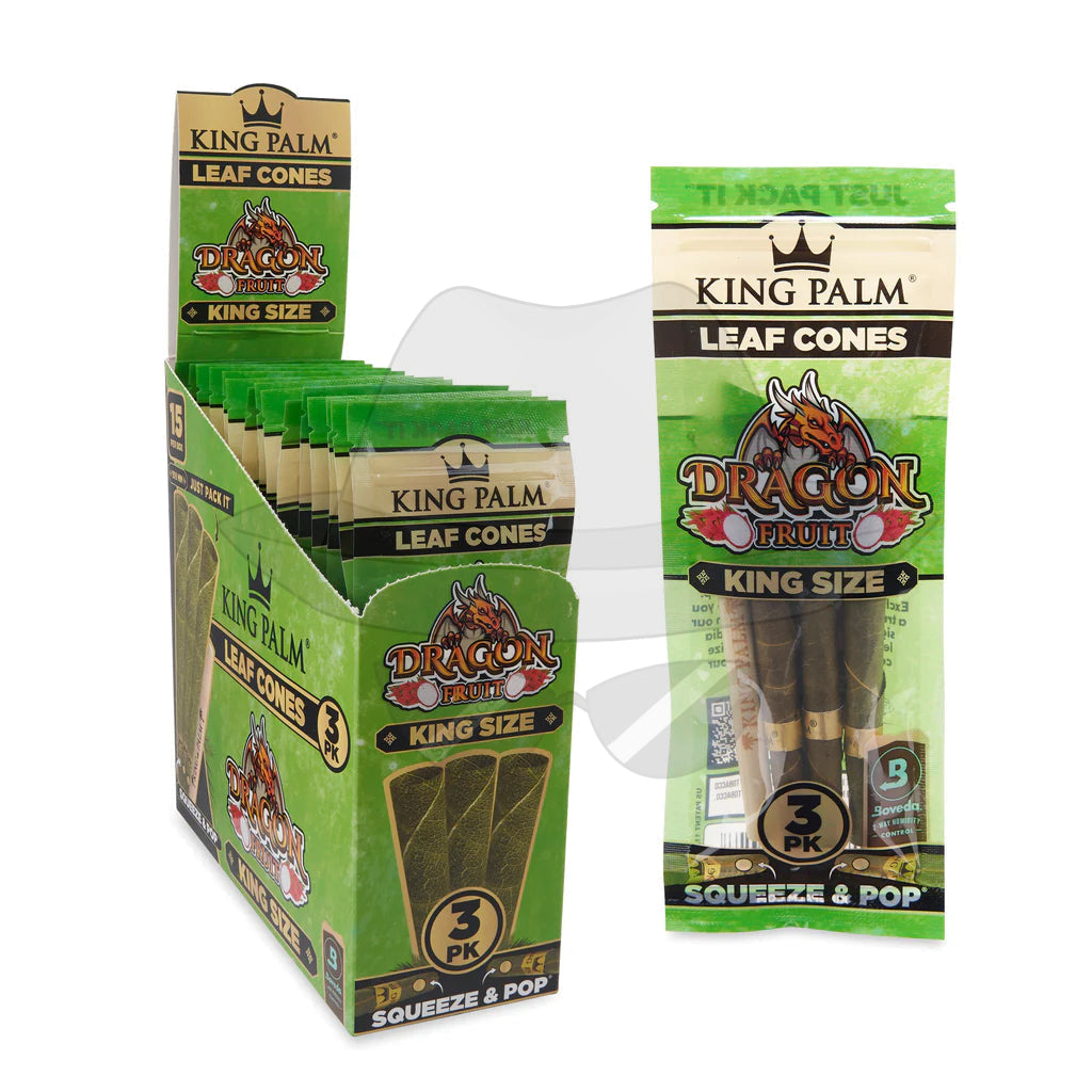 King Palm Cones Size Dragon Fruit 15 Packs Of 3 Rolling Papers