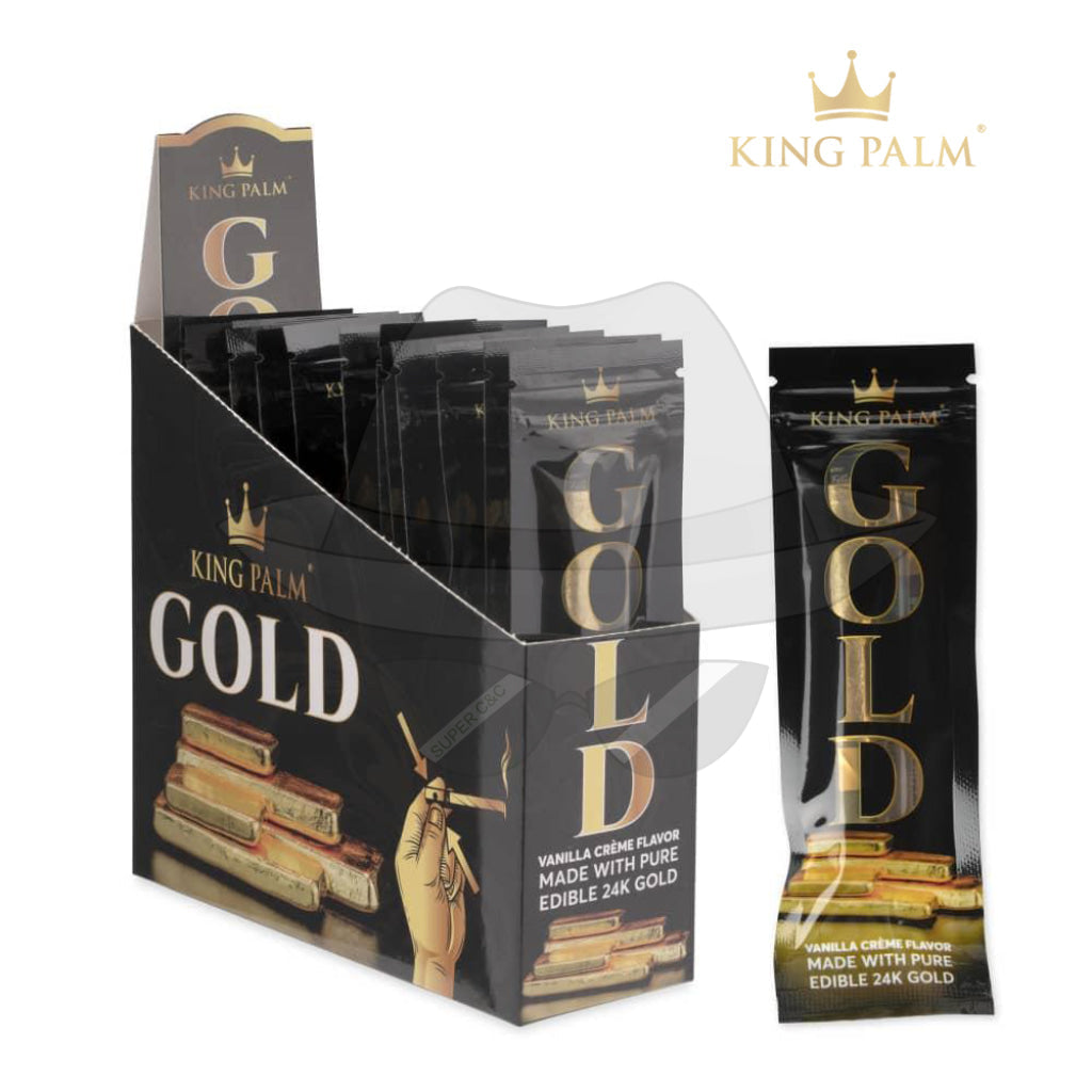King Palm Gold Vanilla Creme Flavo W/ Pure Edible 24K Gold-15Ct Rolling Papers