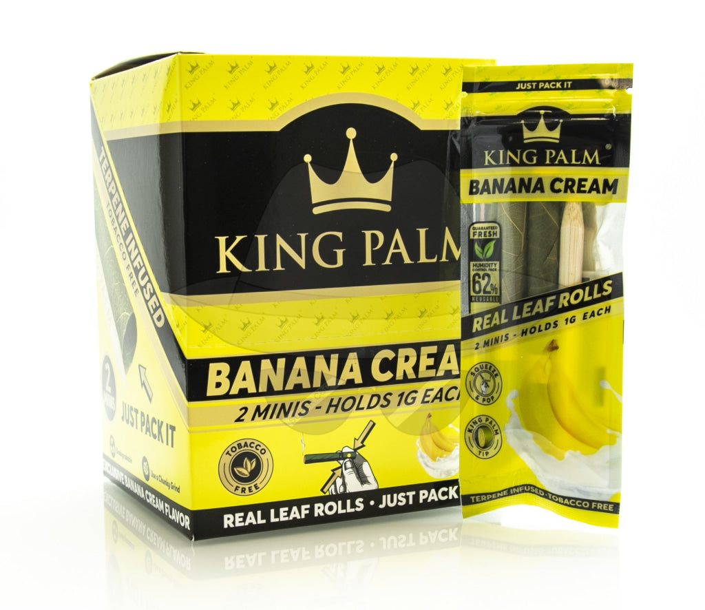 King Palm® 2 Minis Assorted Flavored Pre-Rolled Cones (20 Pack) Banana Cream Rolling Papers