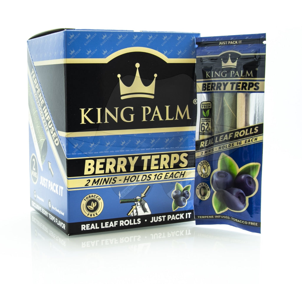 King Palm® 2 Minis Assorted Flavored Pre-Rolled Cones (20 Pack) Berry Terps Rolling Papers