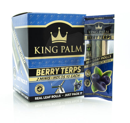 King Palm® 2 Minis Assorted Flavored Pre-Rolled Cones (20 Pack) Berry Terps Rolling Papers