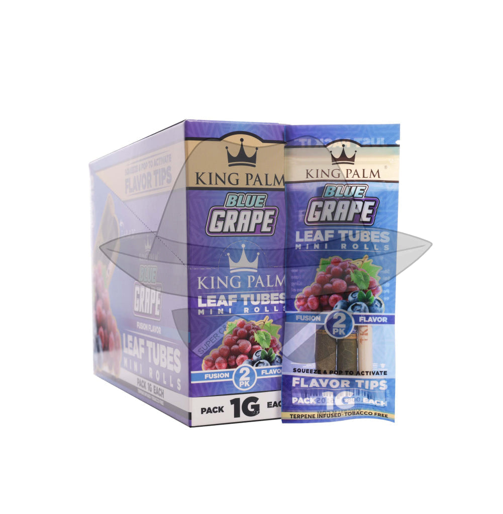 King Palm® 2 Minis Assorted Flavored Pre - Rolled Cones (20 Pack) Blue Grape Rolling Papers
