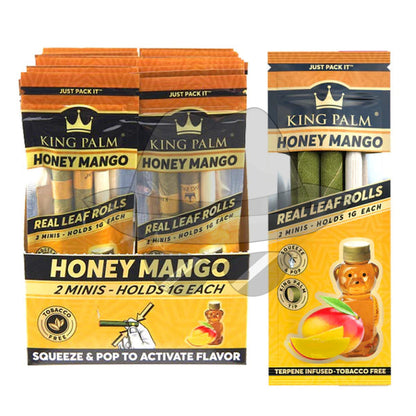 King Palm® 2 Minis Assorted Flavored Pre - Rolled Cones (20 Pack) Honey Mongo Rolling Papers
