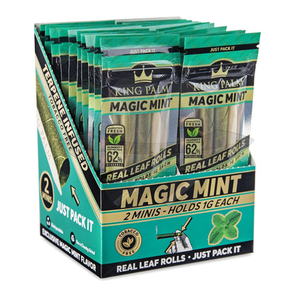 King Palm® 2 Minis Assorted Flavored Pre-Rolled Cones (20 Pack) Magic Mint Rolling Papers