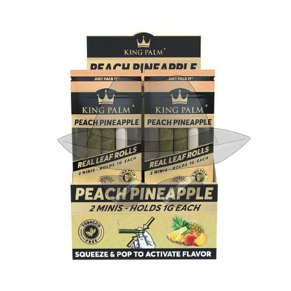 King Palm® 2 Minis Assorted Flavored Pre - Rolled Cones (20 Pack) Peach Pineapple Rolling Papers
