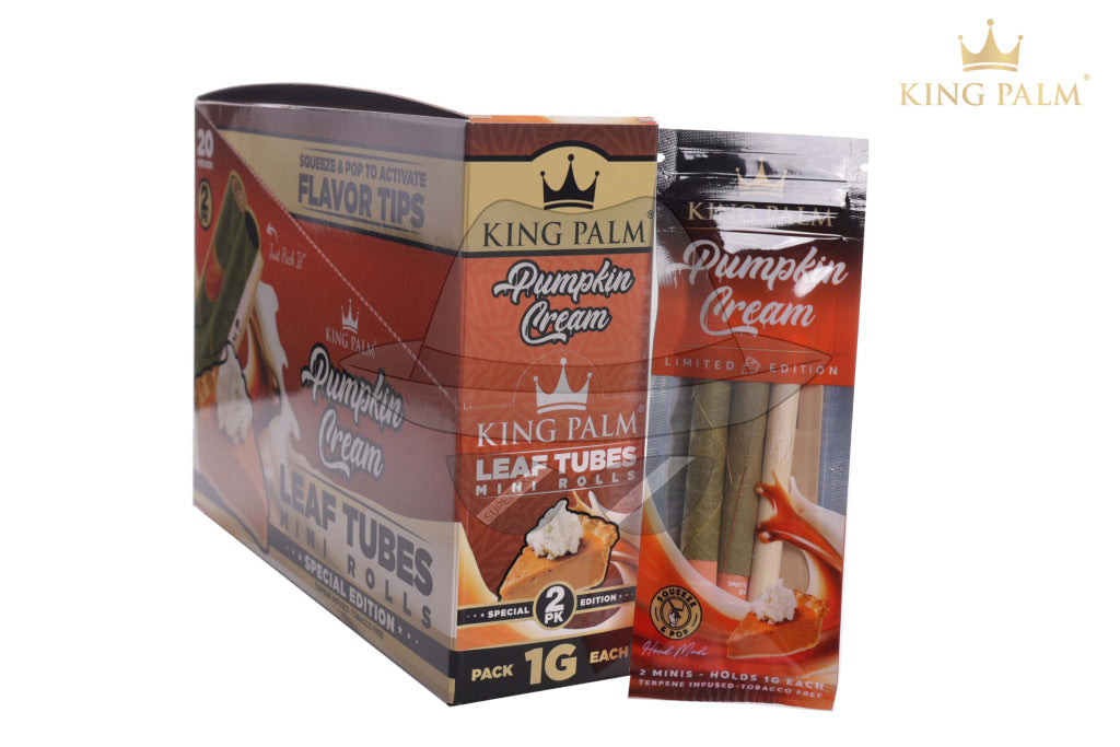 King Palm® 2 Minis Assorted Flavored Pre - Rolled Cones (20 Pack) Pumpkin Cream Rolling Papers