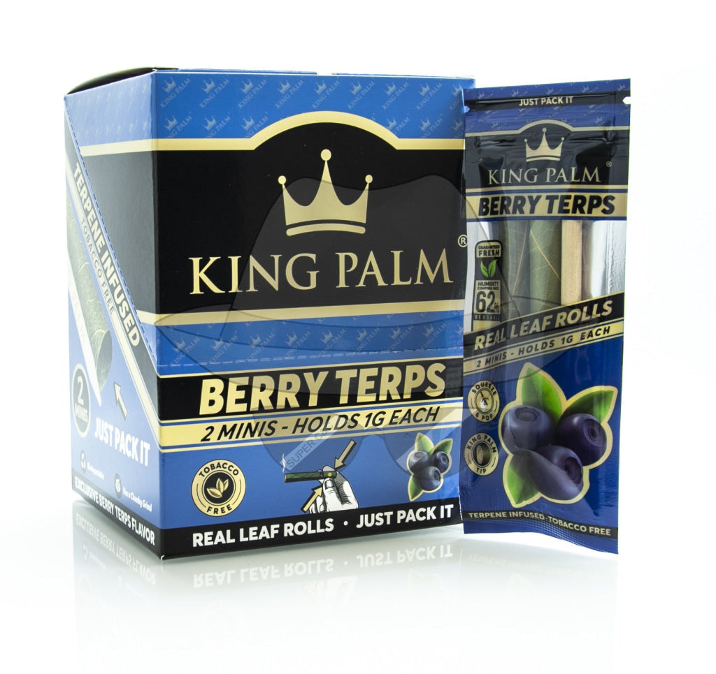 King Palm® 2 Minis Assorted Flavored Pre-Rolled Cones (20 Pack) Berry Terps Rolling Papers
