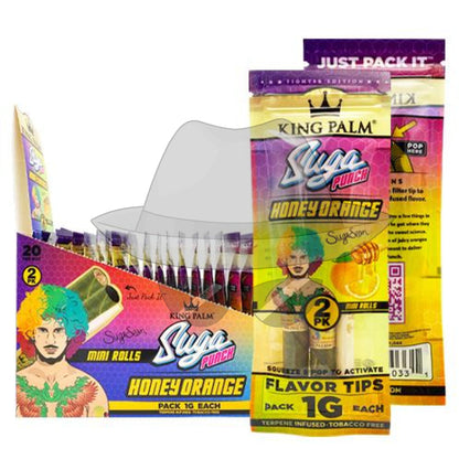 King Palm® 2 Minis Assorted Flavored Pre - Rolled Cones (20 Pack) Sugar Punch Rolling Papers