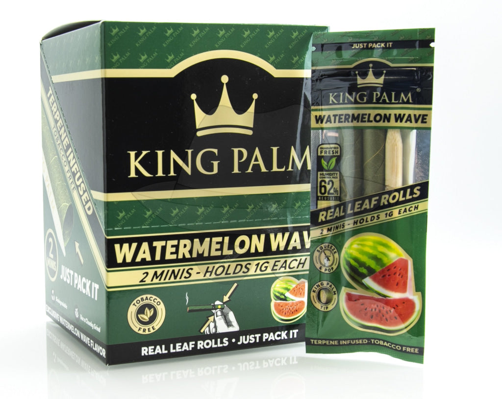 King Palm® 2 Minis Assorted Flavored Pre-Rolled Cones (20 Pack) Watermelon Wave Rolling Papers