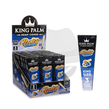 King Palm Size Hemp Cones 30Ct Display Honey Berry Rolling Papers