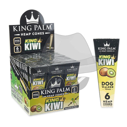 King Palm Size Hemp Cones 30Ct Display Kiwi Rolling Papers