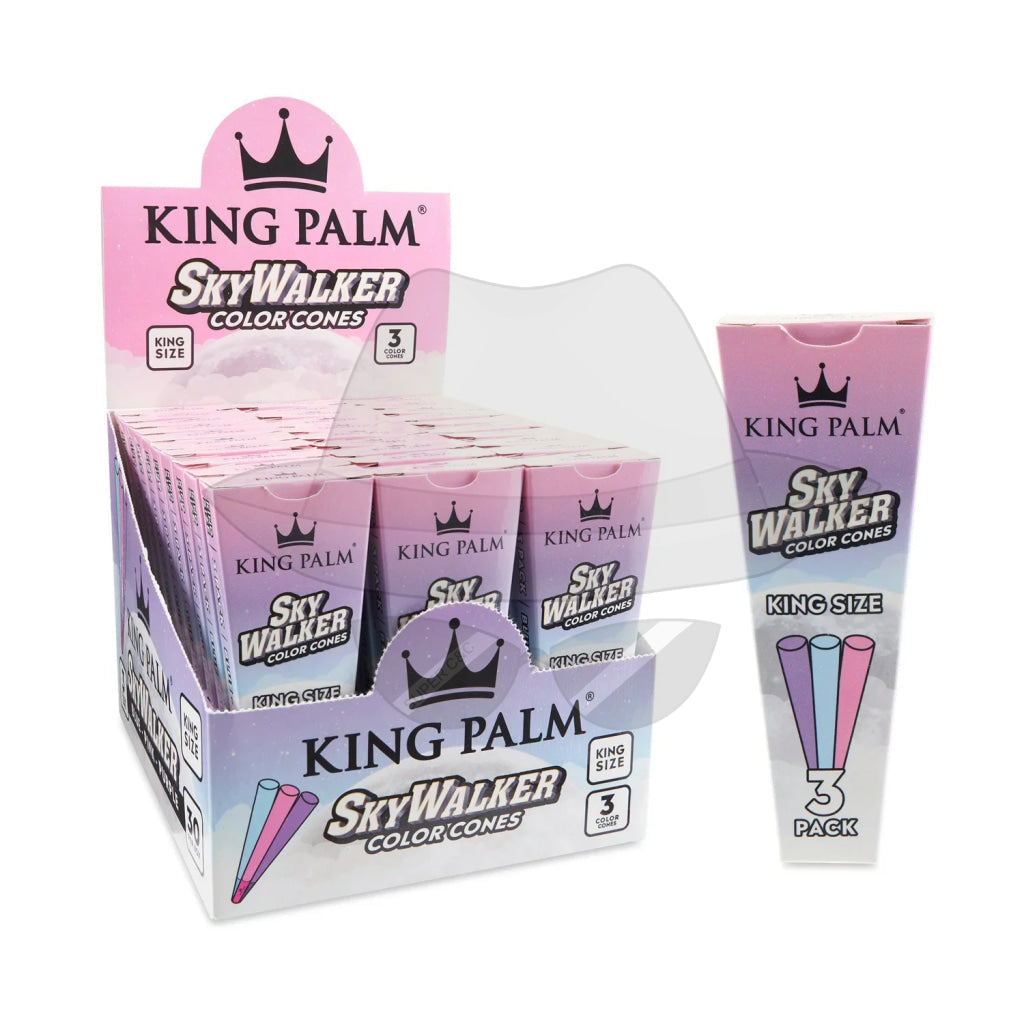 King Palm Size Hemp Cones 30Ct Display Skywalker Rolling Papers