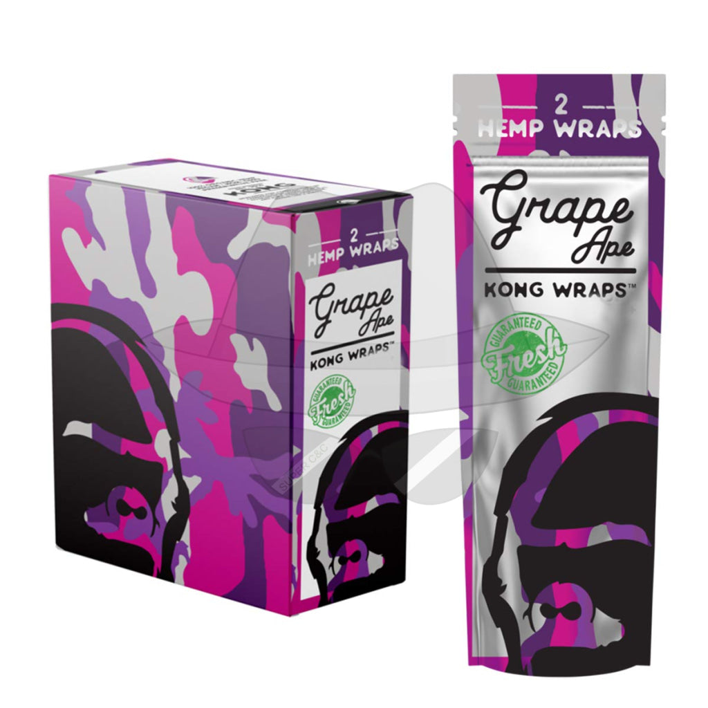 Kong Wraps 2Pk Blunt 25Ct Display ( Grape Ape Rolling Papers