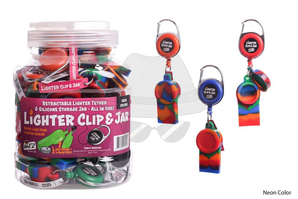 Lighter Clip & Jar Neon Color-24Ct Accessories