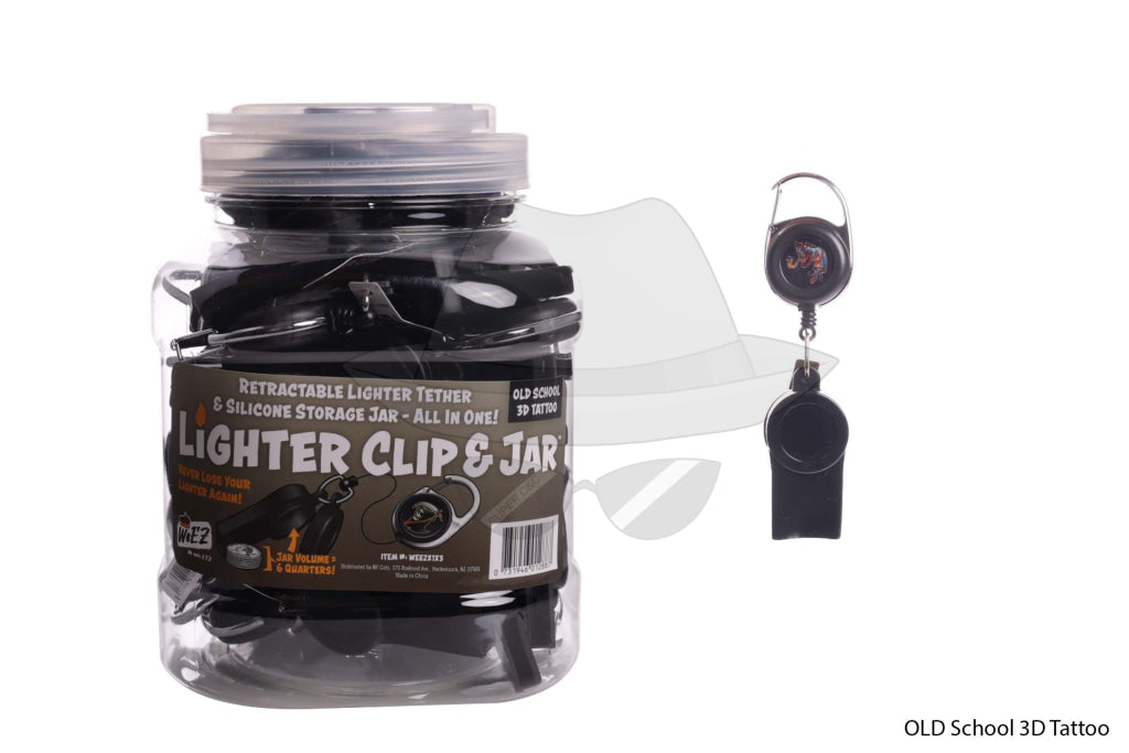 Lighter Clip & Jar Old School 3D Tattoo-24Ct Accessories