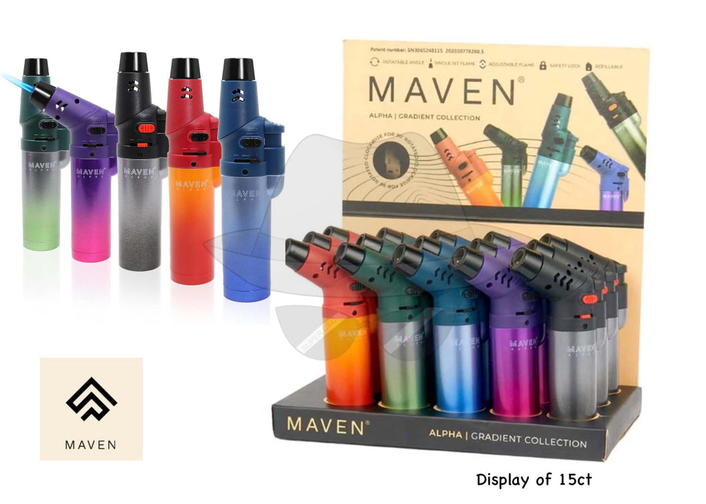 Maven Alpha Gradient Collection Torch Lighter 15Ct