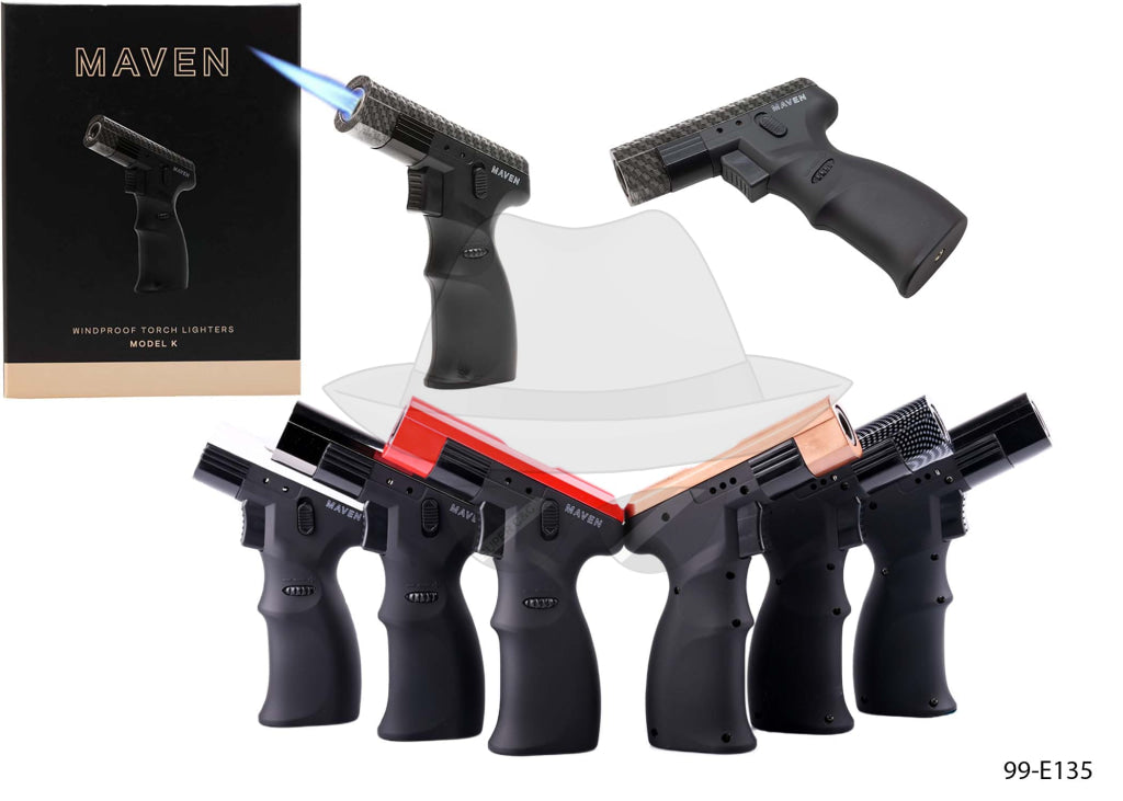 Maven Model K | Handheld Angled Single Jet Torch Lighter Mix 6Pcs