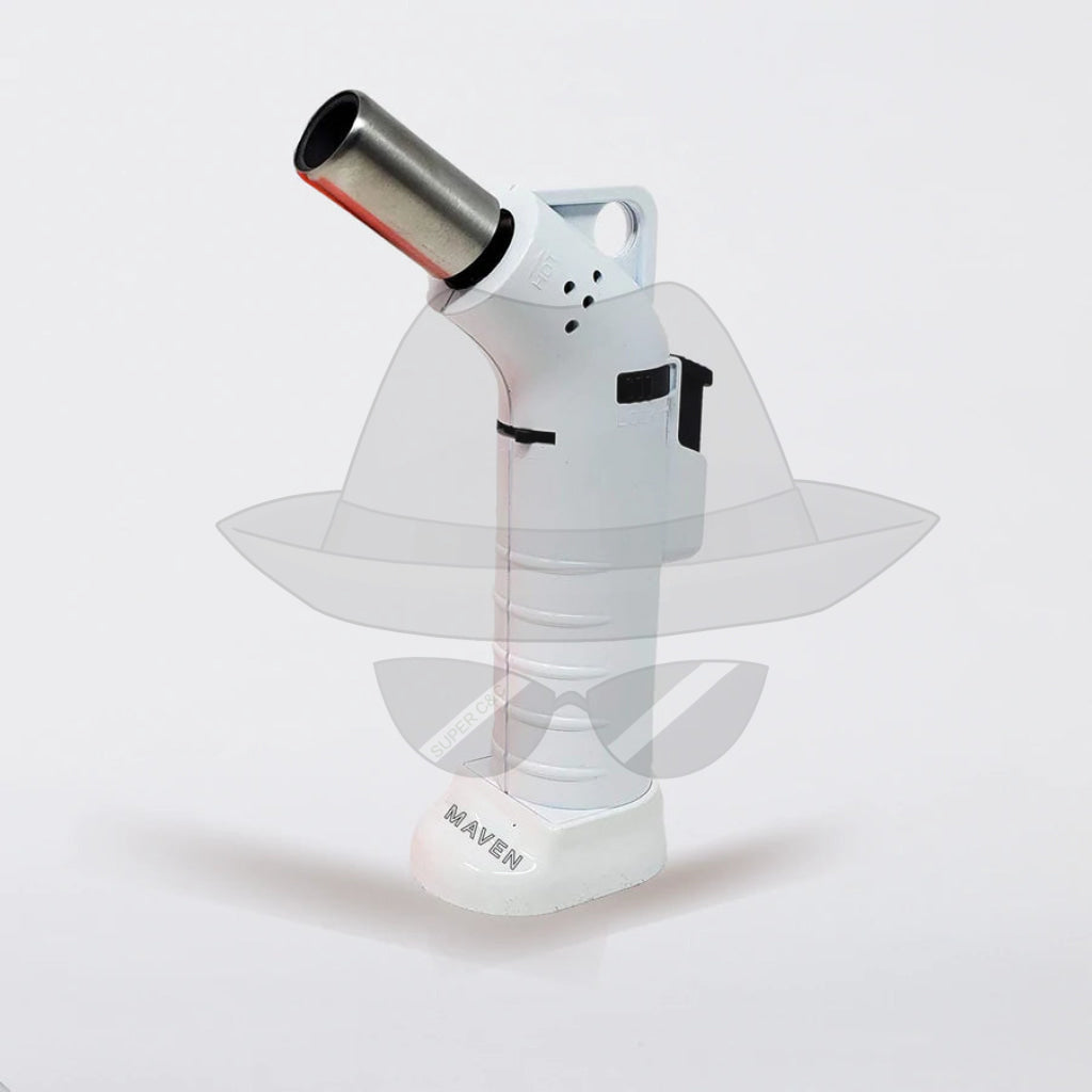 Maven One | Premium Handheld Angled Table Torch Lighter White