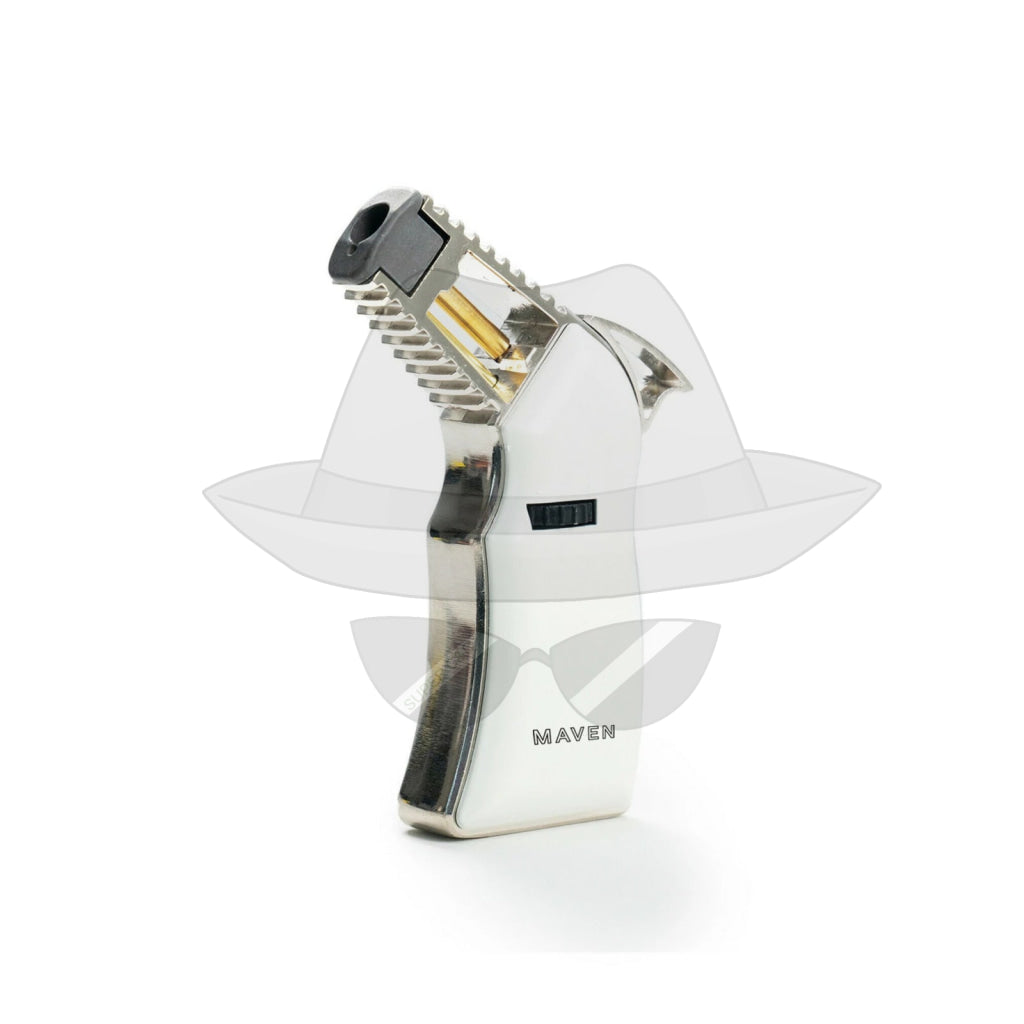 Maven Perfect Machine | Premium Angled Jet Handheld Torch Lighter White
