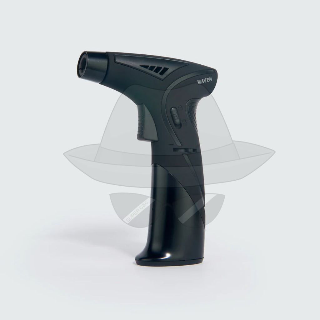 Maven Space | Premium Handheld Angled Single Jet Table Torch Lighter Black