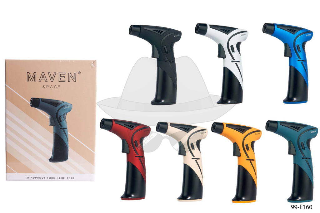 Maven Space | Premium Handheld Angled Single Jet Table Torch Lighter Mix 7Pcs