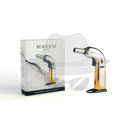 Maven Viper Torch Lighter Chrome Silver Gold Lighter
