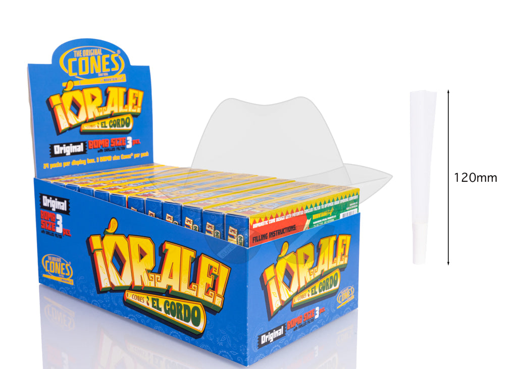 Orale 122mm CONE 3pk Blue Rolling Papers