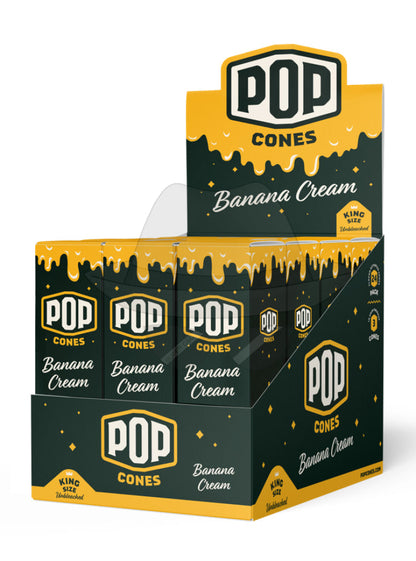 Pop Cone King Size-24Pack Banana Cream Rolling Papers