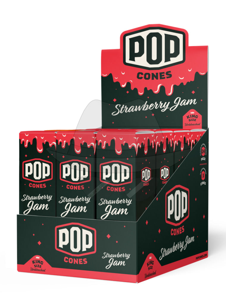 Pop Cone King Size-24Pack Strawberry Jam Rolling Papers