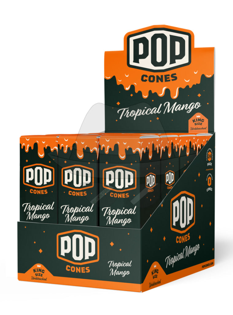 Pop Cone King Size-24Pack Tropical Mango Rolling Papers