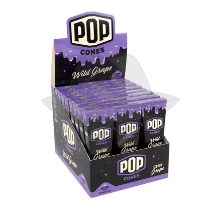 Pop Cones King Size Unbleached 3Pk - 24Ct Display Rolling Papers