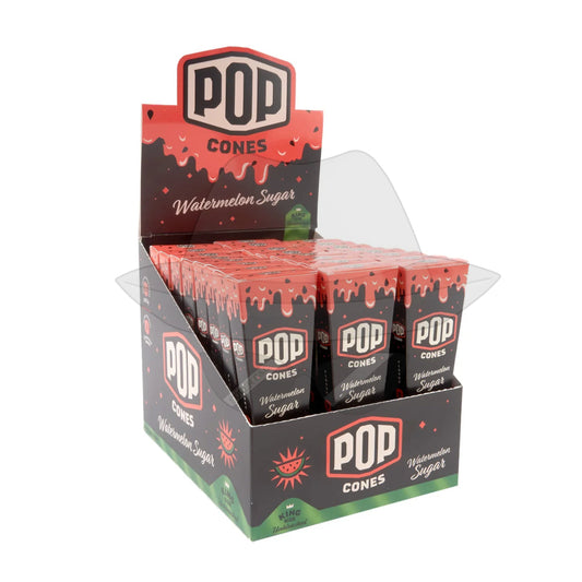 Pop Cones King Size Unbleached 3Pk - 24Ct Display Rolling Papers